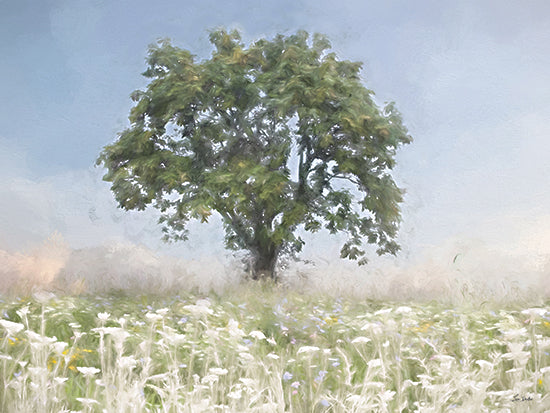 Lori Deiter LD3814 - LD3814 - Sweet Summertime - 16x12 lone tree, wildflower meadow, blue sky, pastoral, calm nature, peaceful, green landscape, open field from Penny Lane