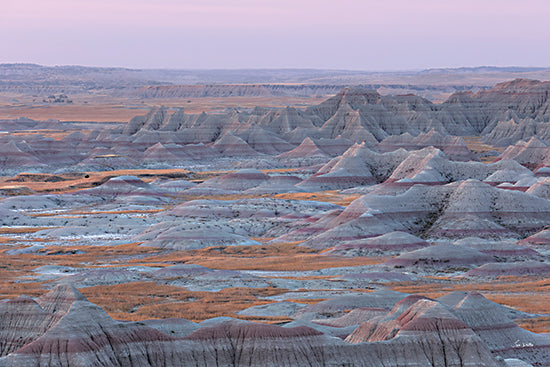 Lori Deiter LD3860 - LD3860 - Badlands' Kaleidoscope - 18x12 rolling hills, badlands national park, natural layers, purple orange hues, twilight in nature, expansive wilderness, scenic earth textures from Penny Lane