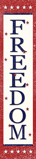 Lori Deiter LD4033 - LD4033 - FREEDOM Porch Sign - 5x20 FREEDOM, patriotic theme, stars and stripes, red white blue, vertical banner, textured background, American pride, bold text from Penny Lane