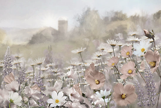 Lori Deiter LD4115 - LD4115 - Misty Countryside - 18x12 wildflower meadow, daisies, cosmos, cottage landscape, soft focus, rural scene, floral field, painterly, impressionistic, spring, countryside from Penny Lane