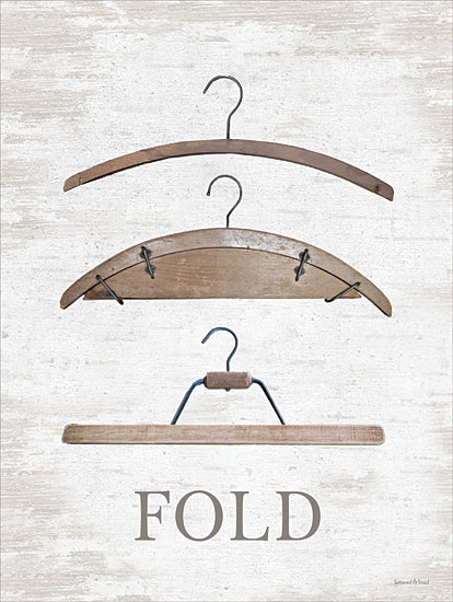 lettered & lined LET1105 - LET1105 - Heirloom Laundry - Fold - 12x16 wooden hangers, vintage clothes hangers, antique laundry tools, farmhouse style, rustic wardrobe accessories from Penny Lane