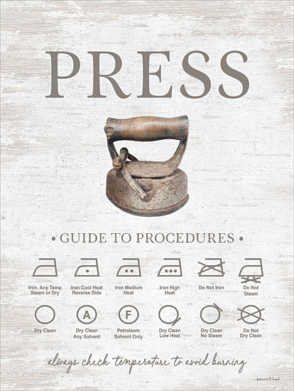 lettered & lined LET1112 - LET1112 - Heirloom Laundry Procedures III - 12x16 Ironing, Laundry Instructions, Fabric Care, Vintage Iron, Clothing Care, Pressing Clothes from Penny Lane