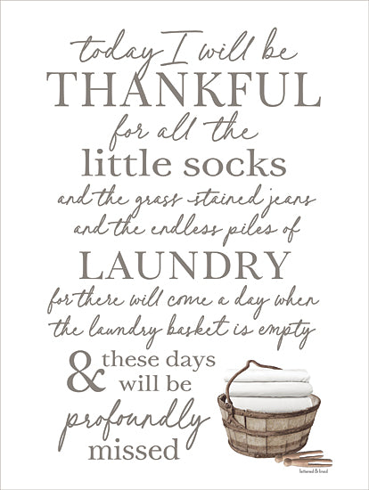 lettered & lined LET1116 - LET1116 - Thankful for Laundry - 12x16 Inspirational Laundry Quote, Family Life, Gratitude, Laundry Basket, Household Chores from Penny Lane