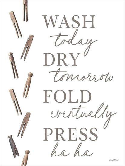 lettered & lined LET1117 - LET1117 - Laundry Schedule - 12x16 Humorous Laundry Quote, Household Chores, Laundry Humor, Vintage Clothespins from Penny Lane