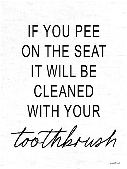 lettered & lined LET1226 - LET1226 - Pee on the Seat - 12x16 Bathroom rules, humorous sign, bold text, pee on seat joke, sarcastic wall decor, minimalist design, black and white type from Penny Lane