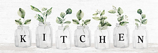 lettered & lined LET1268 - LET1268 - Kitchen Jars - 36x12 mason jars with kitchen letters, greenery decor, rustic kitchen sign, herb sprigs, botanical art from Penny Lane