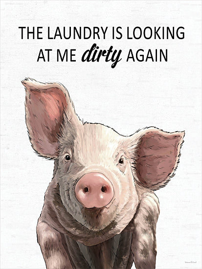 lettered & lined LET1313 - LET1313 - Dirty Laundry Pig - 12x16 pig, cartoon, dirty laundry, funny pig, animal humor, funny laundry sign from Penny Lane