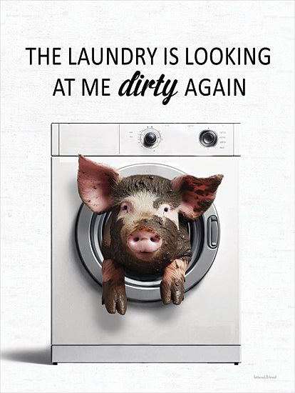lettered & lined LET1320 - LET1320 - Dirty Pig - 12x16 laundry, pig, humor, animal, funny, whimsical from Penny Lane