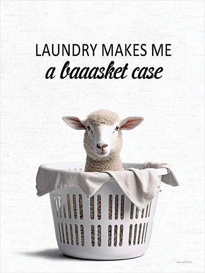 lettered & lined LET1325 - LET1325 - Baaasket Case Laundry Sheep - 12x16 sheep, basket, laundry, funny, pun, humor, whimsical, typography from Penny Lane