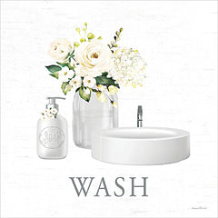 LET1390 - White Floral Wash Bath Set 3 - 12x12