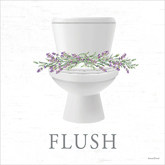 lettered & lined LET1400 - LET1400 - Lavendar Flush Bath Set 1 - 12x12 bathroom decor toilet lavender, humorous bath sign, floral bathroom art, spa aesthetic from Penny Lane