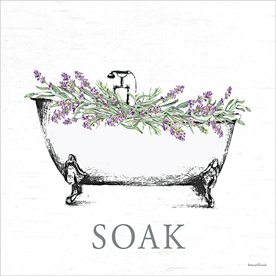 lettered & lined LET1401 - LET1401 - Lavendar Soak Bath Set 2 - 12x12 bathroom decor tub lavender, soak sign, spa themed art, farmhouse bathroom decor from Penny Lane