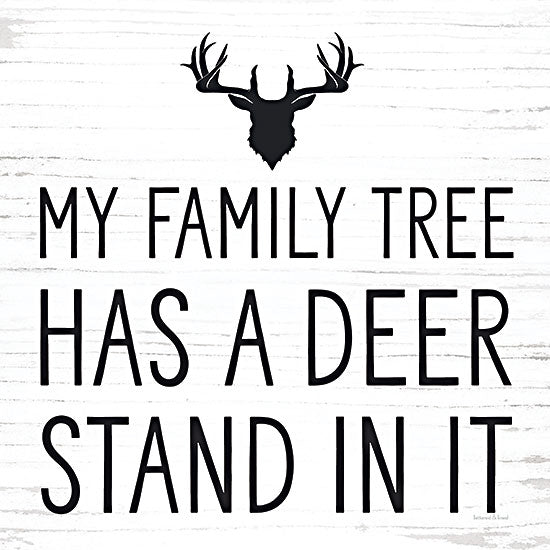 lettered & lined LET586 - LET586 - Deer Stand Family Tree   - 12x12 family tree, deer stand, rustic humor, hunting theme, antlers, country quote, black typography from Penny Lane
