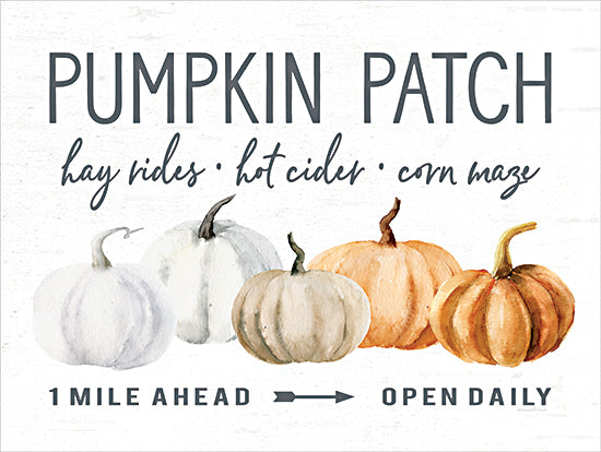 lettered & lined LET729 - LET729 - Pumpkin Patch   - 16x12 pumpkin patch, fall event sign, watercolor pumpkins, corn maze, hot cider, hay rides, autumn farm event, vintage typography, rustic sign from Penny Lane