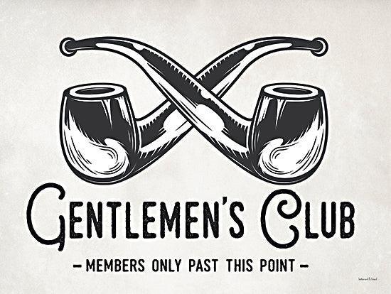 lettered & lined LET892 - LET892 - Gentlemen's Club - Members Only - 16x12 Gentlemen's Club, smoking pipes, members only sign, vintage typography, prohibition era decor, masculine wall art, retro club sign, pipe illustration from Penny Lane
