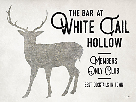 lettered & lined LET893 - LET893 - The Bar at White Tail Hollow - 16x12 deer silhouette, rustic bar sign, vintage club advertisement, cocktail bar, lodge theme, masculine decor, hunting lodge, stag illustration from Penny Lane