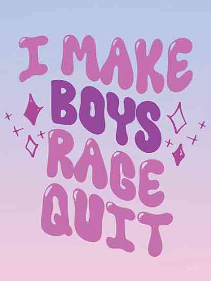 Lux + Me Designs LUX1021 - LUX1021 - I Make Boys Rage Quit - 12x16 Funny quote, gamer humor, rage quit, gaming typography, playful insult, pastel colors, girl gamer quote, bold text, decorative style from Penny Lane