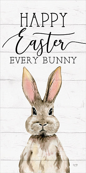 Lux + Me Designs LUX1072 - LUX1072 - Happy Easter Every Bunny  - 9x18 happy easter every bunny, bunny face, pink ears, watercolor animal, greeting sign, wood background, holiday humor, seasonal decor, rustic charm, festive typography from Penny Lane