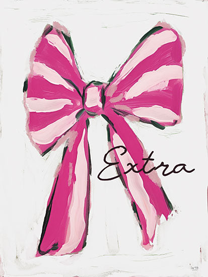 Lux + Me Designs LUX1129 - LUX1129 - Extra - 12x16 extra, pink bow painting, whimsical ribbon, expressive brush strokes, bright bow art, hand-painted bow, fashion accessory, bold feminine art from Penny Lane