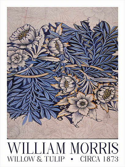 Lux + Me Designs LUX1146 - LUX1146 - Willow & Tulip - 12x16 william morris, willow and tulip, floral design, arts and crafts, botanical art, vintage botanical illustration, 19th century textile from Penny Lane
