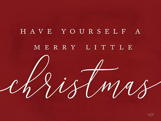 Lux + Me Designs LUX507 - LUX507 - Merry Little Christmas  - 18x12 have yourself a merry little Christmas, red backdrop, white lettering, holiday quote, decorative wall print, Christmas typography from Penny Lane