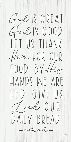 Lux + Me Designs LUX582 - LUX582 - God is Great, God is Good   - 12x24 mealtime prayer, kitchen wall art, God is great blessing, food gratitude, chalkboard style typography, religious dining decor from Penny Lane