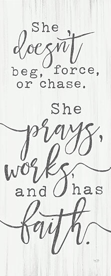 Lux + Me Designs LUX587 - LUX587 - She Prays    - 8x20 faith, prayer, work, she doesn't beg, empowering quote, feminine strength, independence, inspirational sign, self-worth, motivation for women from Penny Lane