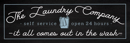 Lux + Me Designs LUX975 - LUX975 - The Laundry Company  - 36x12 Laundry, Vintage, Typography, Sign, Black, Blue, White, Decorative, Home Decor, Retro from Penny Lane