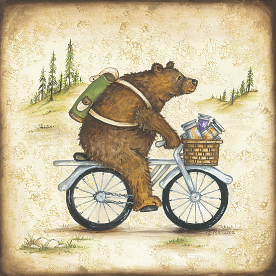 Mary Ann June MARY649 - MARY649 - Biking Adventure Bear - 12x12 bear, animal, cycling, jars, forest, adventure, nature, whimsical from Penny Lane