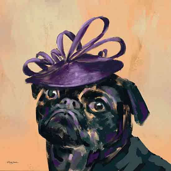Molly Mattin MAT188 - MAT188 - Posh Pug - 12x12 pug, hat, stylish, fashion, dog, funny, whimsical, quirky, animals from Penny Lane