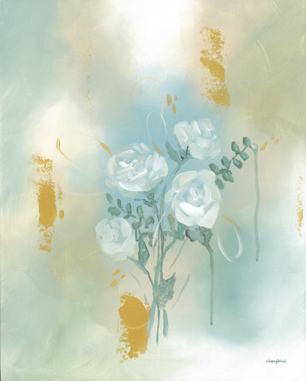 Mackenzie Kissell MKA176 - MKA176 - Brushstrokes of Light   - 12x16 floral, abstract, green, gold, white flowers, brush strokes, decorative from Penny Lane