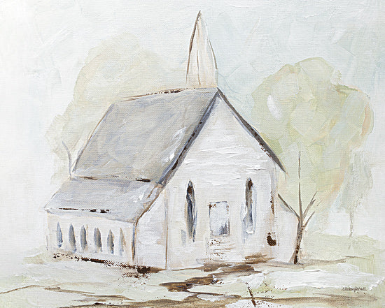 Mackenzie Kissell MKA202 - MKA202 - Blessed House - 16x12 White chapel, soft pastel landscape, countryside church, simple religious scene, peaceful architecture from Penny Lane