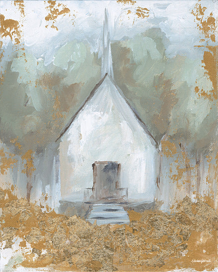 Mackenzie Kissell MKA208 - MKA208 - Solitude and Grace - 12x16 abstract church, religious artwork, gold accents, painterly texture, modern farmhouse, rustic charm, countryside, neutral tones, spiritual, impressionist style from Penny Lane