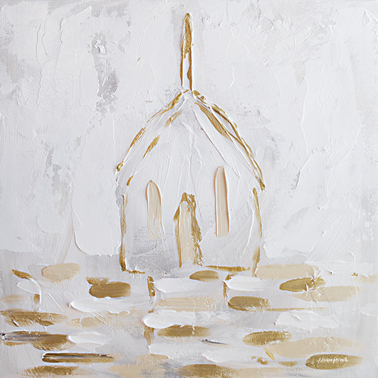 Mackenzie Kissell MKA235 - MKA235 - Simply Praise   - 12x12 Chapel, White, Gold, Abstract, Minimalist, Religious, Tranquil from Penny Lane