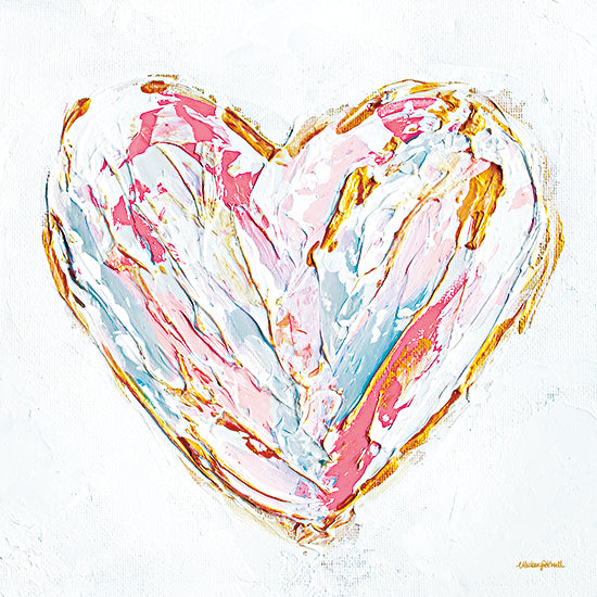 Mackenzie Kissell MKA236 - MKA236 - Love You More  - 12x12 Heart, Pink, Gold, Blue, Abstract, Colorful, Love, Valentine from Penny Lane