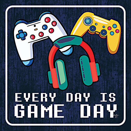 Mollie B. MOL2842 - MOL2842 - Game Day - 12x12 Gaming, Video Games, Controllers, Headphones, Game Day, Fun, Bright Colors, Typography from Penny Lane