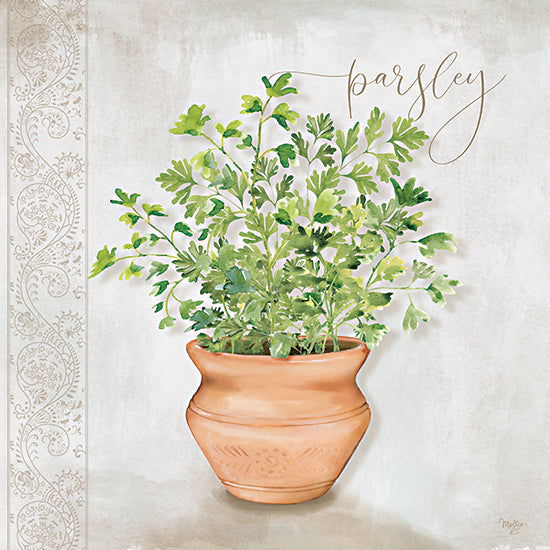 Mollie B. MOL2883 - MOL2883 - Parsley - 12x12 parsley plant, herb in terracotta pot, watercolor illustration, kitchen herb, fresh greenery, botanical decor, garden theme, indoor plant art from Penny Lane