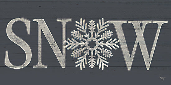 Mollie B. MOL2890 - MOL2890 - Snow Sign - 18x9 snow sign, winter typography, snowflake graphic, frosty lettering, navy wood background, holiday decor, cold season art from Penny Lane