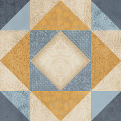 MOL2896 - Blue and Gold Quilt Square - 12x12
