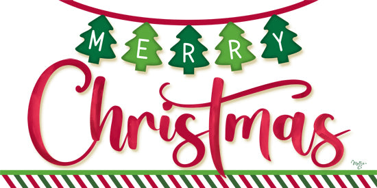 Mollie B. MOL2901 - MOL2901 - Merry Trees - 18x9 Christmas, holiday, typography, Merry Christmas, festive, green trees, red text, decoration, seasonal, greeting card from Penny Lane