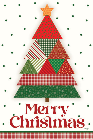 Mollie B. MOL2903 - MOL2903 - Quilt Christmas Tree - 12x18 Christmas tree, fabric patterns, patchwork triangles, festive colors, merry christmas, star topper, red green decor from Penny Lane
