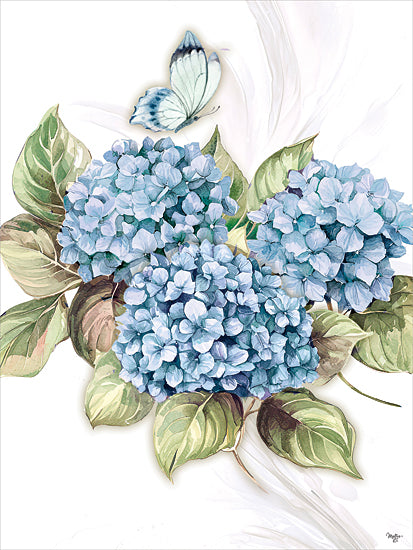 Mollie B. MOL2947 - MOL2947 - Floral Breeze I - 12x16 hydrangea flowers butterfly botanical pastel floral garden painterly spring from Penny Lane
