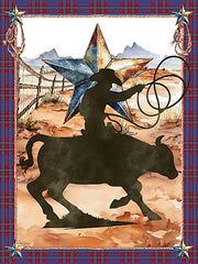 ND1107 - Western Cowboy on Bull - 12x16