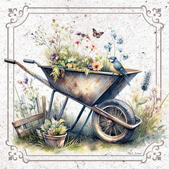 ND404 - In the Garden Floral Wheelbarrow - 12x12