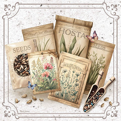 ND406 - In the Garden Floral Seed Packets - 12x12