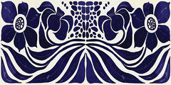 ND699 - Navy & White Abstract Floral III - 18x9