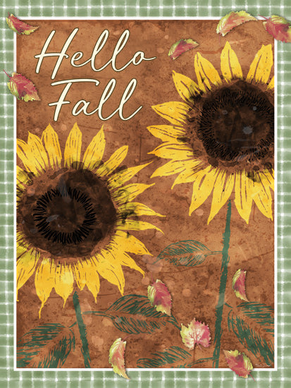 Nicole DeCamp ND713 - ND713 - Hello Fall Sunflowers - 12x16 sunflowers, fall, autumn, hello fall, typography, nature, decorative, warm colors, seasonal from Penny Lane