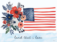 ND739 - Floral American Flag - 16x12