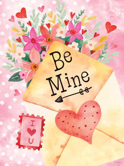 Nicole DeCamp ND834 - ND834 - Floral Be Mine - 12x16 love letter, be mine envelope, pink florals, valentine’s theme, romantic icons, hearts and flowers, cute design from Penny Lane