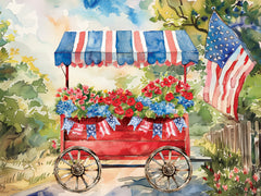 ND885 - Patriotic Flower Cart - 16x12